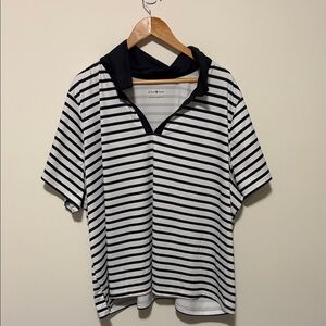 Black and White Striped Women's Top